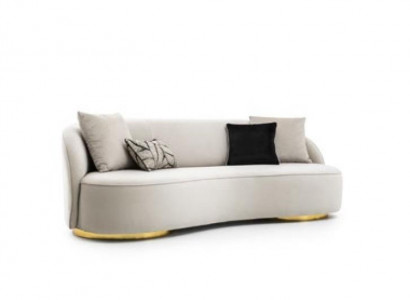 Luxus Sofa 3 Sitz Stoff Wohnzimmer Modernes Design grau Sofas Polster Couchen